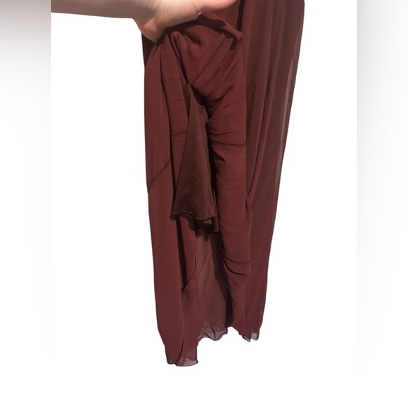 NWT Alexa B Nites Burgundy Full Length Sequin Top Dress 16W - Picture 5 of 9